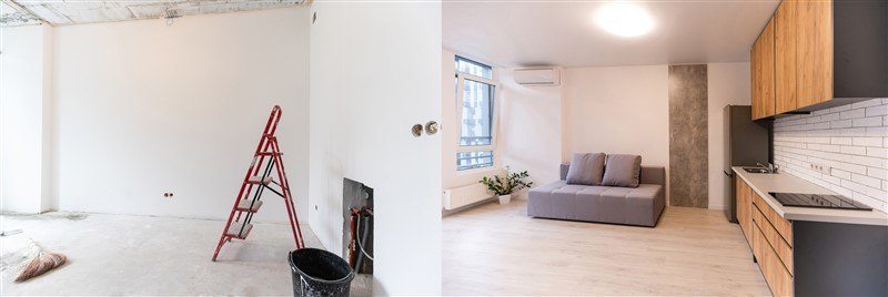 לפני ואחרי שיפוץ מטבח בדירה